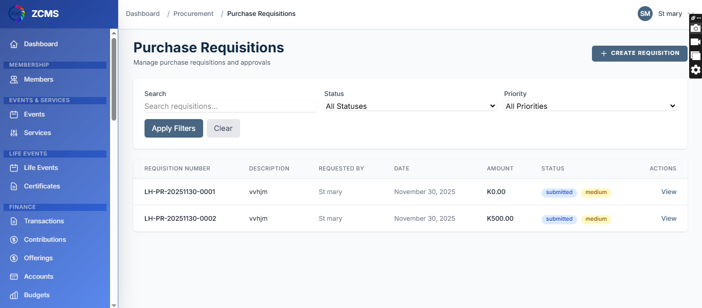 Procurement & Inventory